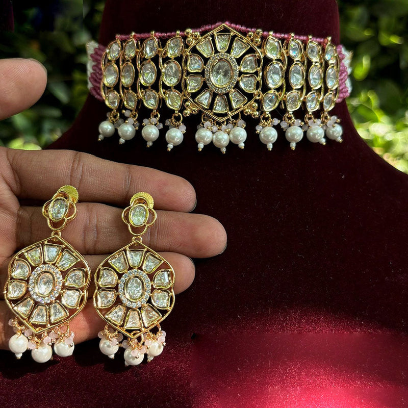 Amoliya Jewels Pearl & Kundan Necklace Set