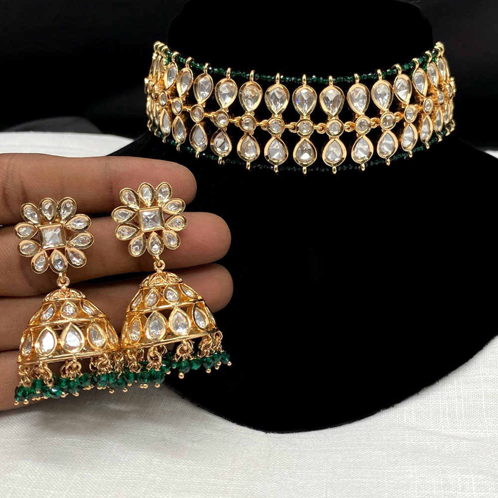 Amoliya Jewels Polki Kundan Choker Necklace Set