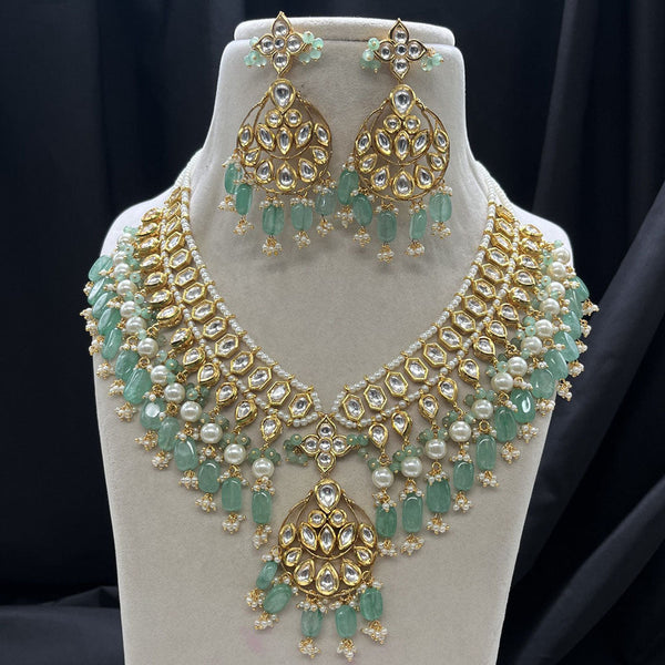 Amoliya Jewels Polki Kundan Rani  Necklace Set