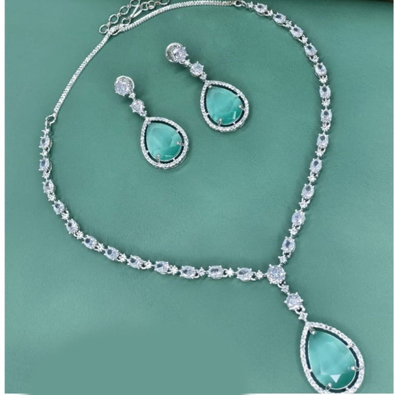 Amoliya Jewels American Diamond Stylish Necklace Set