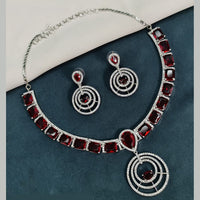 Amoliya Jewels American Diamond  Necklace Set