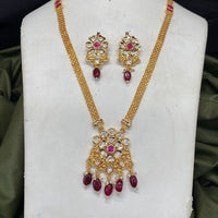 Amoliya Jewels Gold Plated Polki Kundan Necklace Set