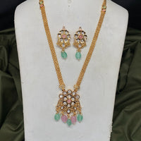 Amoliya Jewels Gold Plated Polki Kundan Necklace Set