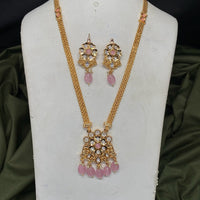 Amoliya Jewels Gold Plated Polki Kundan Necklace Set