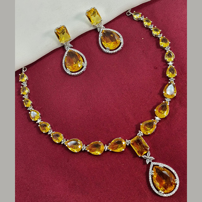 Amoliya Jewels Crystal Stone Necklace Set