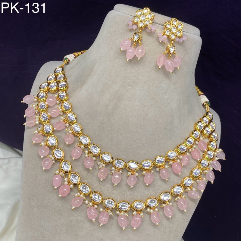 Amoliya Jewels Polki Kundan Brass Necklace Set