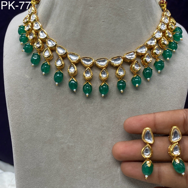 Amoliya Jewels Polki Kundan Brass Necklace Set