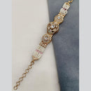 Amoliya Jewels Gold Plated Polki Kundan And Pearl Bracelet