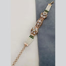 Amoliya Jewels Gold Plated Polki Kundan And Pearl Bracelet