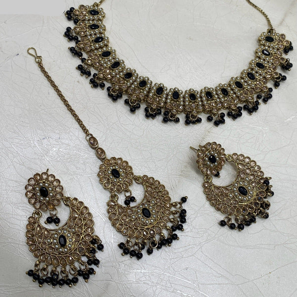 Amoliya Jewels Crystal And Austrian Stone Necklace Set