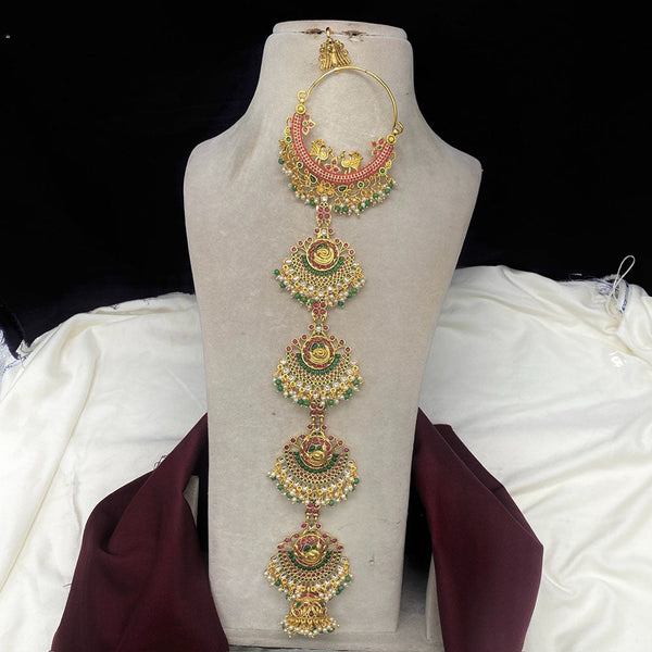 Amoliya Jewels Gold Plated Pota Stone Hair Choti