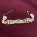 Amoliya Jewels Gold Plated Polki Kundan And Pearl Bracelet