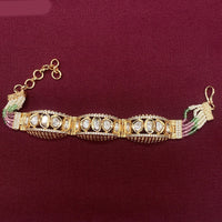 Amoliya Jewels Gold Plated Polki Kundan And Pearl Bracelet