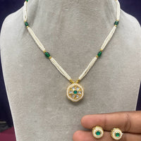 Amoliya Jewels Kundan & Pearl Delicate Necklace Set