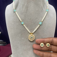 Amoliya Jewels Kundan & Pearl Delicate Necklace Set