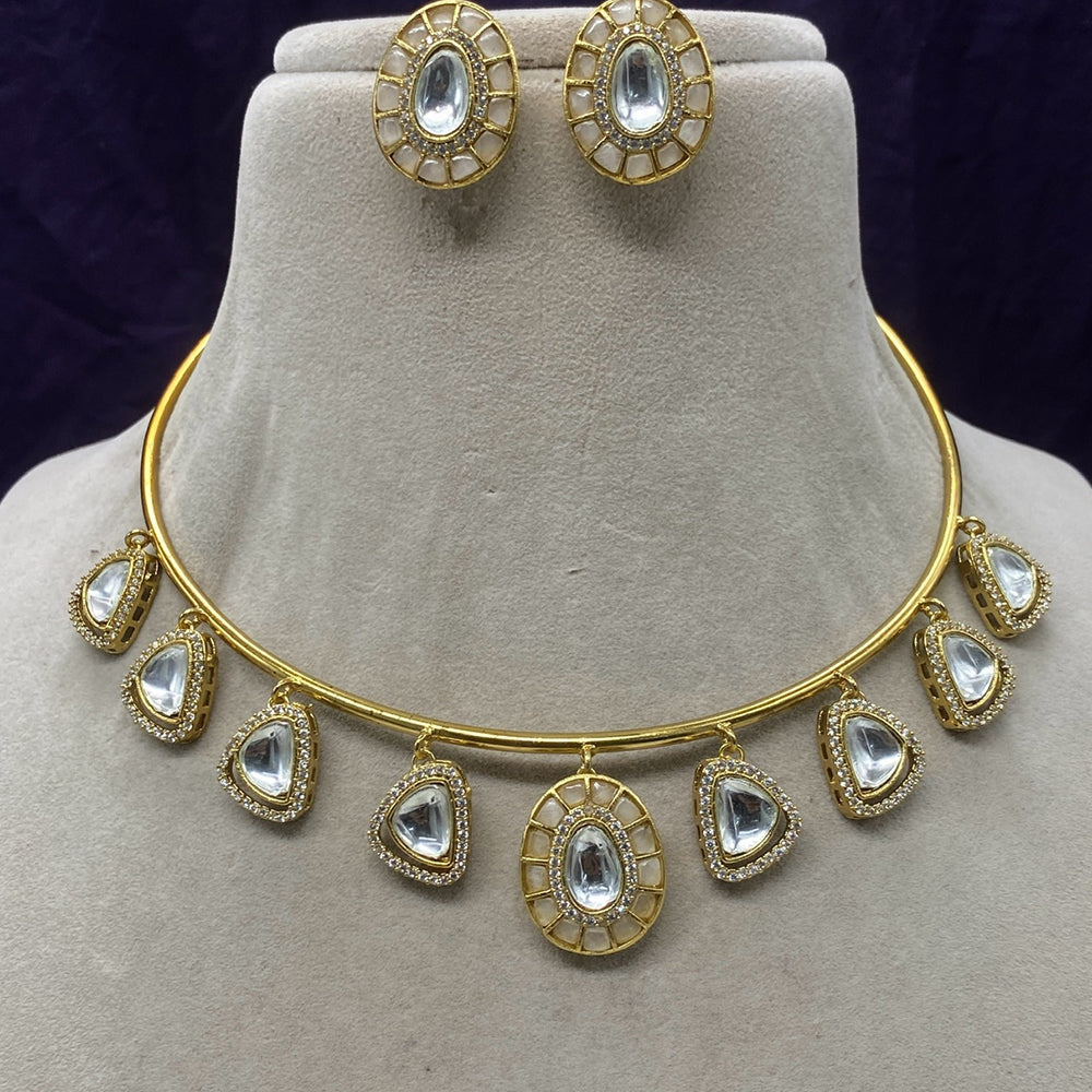 Amoliya Jewels Gold Plated Kundan Necklace Set