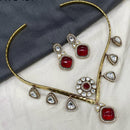 Amoliya Jewels Gold Plated Polki Kundan Necklace Set