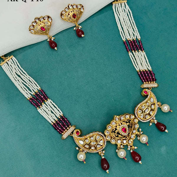 Amoliya Jewels Gold Plated Polki Kundan Choker Necklace Set