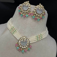 Amoliya Jewels Gold Plated Polki Kundan Choker Necklace Set