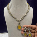 Amoliya Jewels Gold Plated Polki Kundan Necklace Set