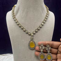 Amoliya Jewels Gold Plated Polki Kundan Necklace Set