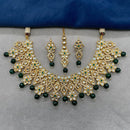 Amoliya Jewels Gold Plated Polki Kundan Necklace Set