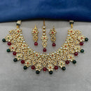 Amoliya Jewels Gold Plated Polki Kundan Necklace Set