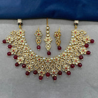 Amoliya Jewels Gold Plated Polki Kundan Necklace Set
