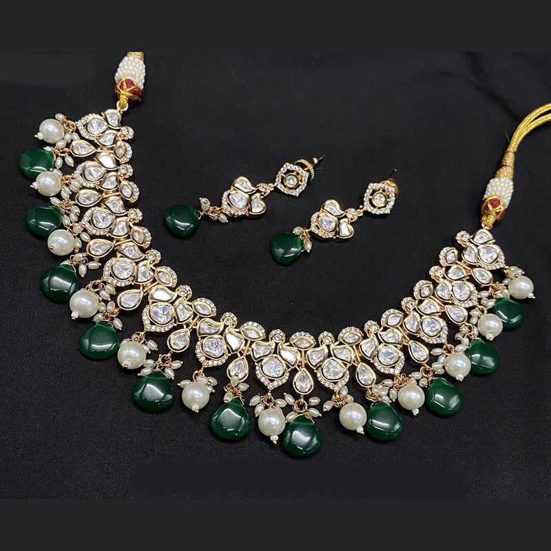 Amoliya Jewels Gold Plated Polki Kundan Choker Necklace Set