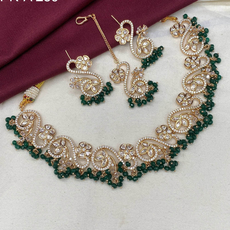 Amoliya Jewels Gold Plated Polki Kundan Choker Necklace Set