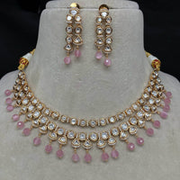 Amoliya Jewels Gold Plated Polki Kundan Necklace Set