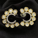 Amoliya Jewels Gold Plated Polki Kundan Stone Studs Earrings