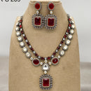 Amoliya Jewels 2 Tone Plated Polki Kundan Stone Necklace Set