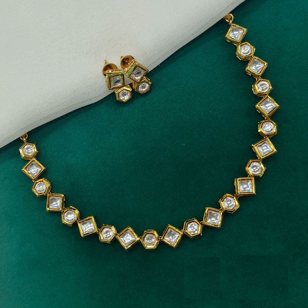 Amoliya Jewels Gold Plated Kundan Stone Necklace Set