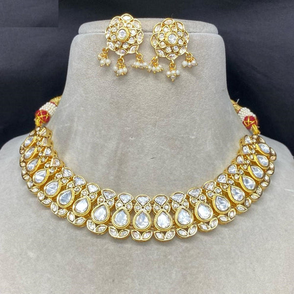 Amoliya Jewels Gold Plated Kundan Stone Choker Necklace Set