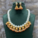 Amoliya Jewels Gold Plated Kundan Stone And Pearls Necklace Set