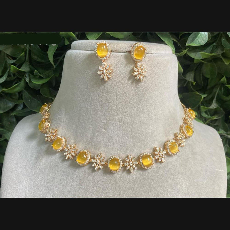 Amoliya Jewels Gold Plated Polki Kundan Necklace Set