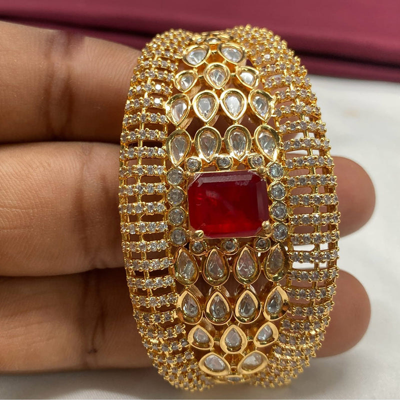 Amoliya Jewels Gold Plated Polki Kundan Stone Kada