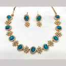 Amoliya Jewels Gold Plated Austrian Stone Necklace Set