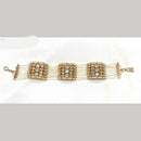 Amoliya Jewels Gold Plated Polki Kundan Stone And Pearls Adjustable Bracelet