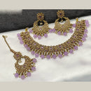 Amoliya Jewels Gold Plated Crystal Stone  Necklace Set