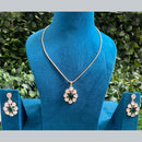 Amoliya Jewels Gold Plated Polki Kundan Chain Pendent Set