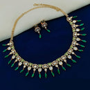 Amoliya Jewels Gold Plated Polki Kundan And Beads Necklace Set