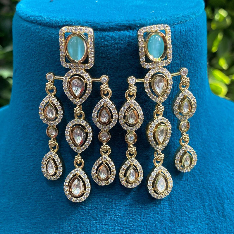 Amoliya Jewels Gold Plated Polki Kundan Dangler Earrings