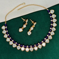 Amoliya Jewels Gold Plated Polki Kundan Stone And Pearls Necklace Set