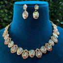 Amoliya Jewels Gold Plated Polki Kundan Stone And Meenakari Necklace Set