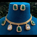Amoliya Jewels Gold Plated Crystal Stone Necklace Set