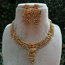 Amoliya Jewels Gold Plated Pota Stone And Pearls Necklace Set