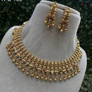 Amoliya Jewels Gold Plated Pota Stone And Pearls Necklace Set