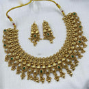 Amoliya Jewels Gold Plated Pota Stone And Pearls Necklace Set